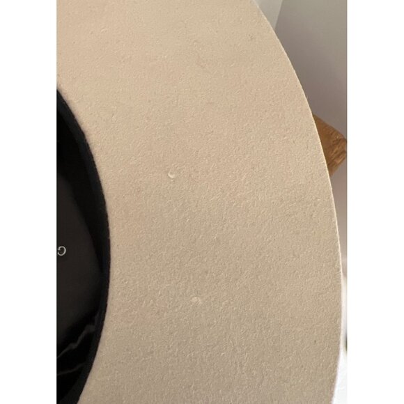 Gigi Pip Fedora Hat Womens Size 57 M Beige - Brown Band 100% Australian Wool NWT - Picture 12 of 16